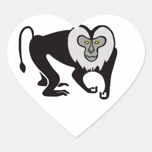 Graphic I Liebe Lion-tegelte MACAQUES - Wildtiere Herz-Aufkleber