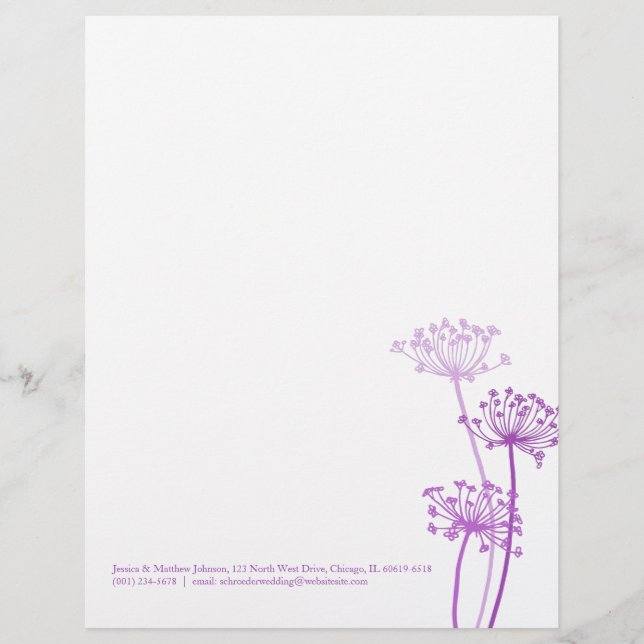 Graphic lila Blume Kühe Petersilie Letterhead Briefkopf (Vorderseite)