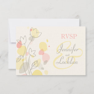 Graphic moderne Blume Blätter formale Hochzeit RSV RSVP Karte