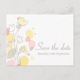 Graphic moderne Blume Blätter Save the Date Karte