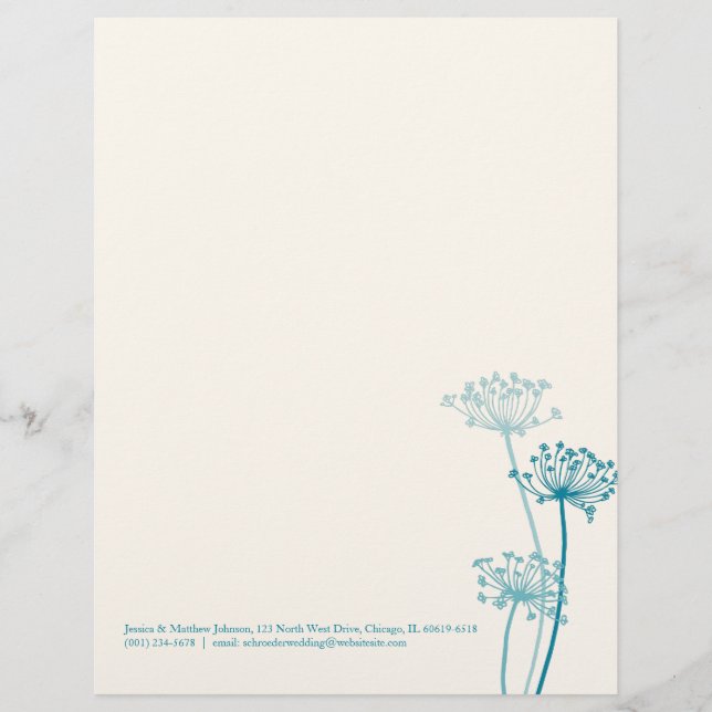 Graphic moderne Blume Kühe Petersilie Letterhead Briefkopf (Vorderseite)