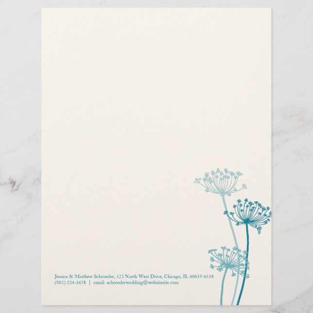 Graphic moderne Blume Kühe Petersilie Letterhead Briefkopf (Vorderseite)