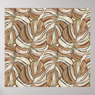 Graphic Monstera Blätter Tropical Design Poster