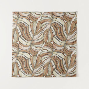 Graphic Monstera Blätter Tropical Design Wandteppich