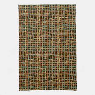 Graphic Natural look Woven Strings Green Handtuch