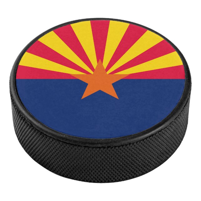 Graphic of a Dynamic Arizona State Flag Eishockey Puck (3/4)