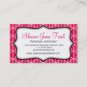 Graphic ovals red, black & white business card visitenkarte
