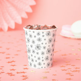 Graphic peonies. pappbecher