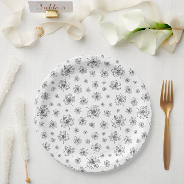 Graphic peonies. pappteller (Hochzeit)