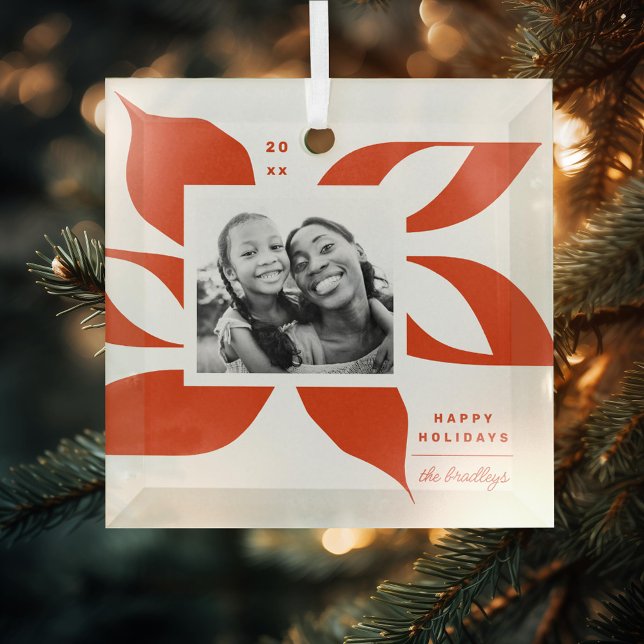 Graphic Poinsettia Foto Ornament Aus Glas (Von Creator hochgeladen)