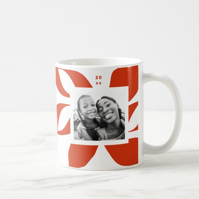 Graphic Poinsettia Holiday Foto Kaffeetasse (Rechts)