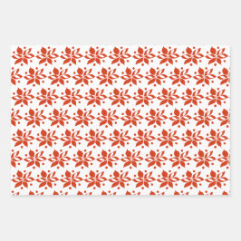 Graphic Poinsettia Holiday Geschenkpapier Set