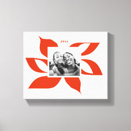 Graphic Poinsettia Holiday Leinwanddruck