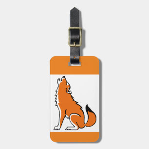 Graphic - Red WOLF-gefährdetes Tier - Orange Gepäckanhänger