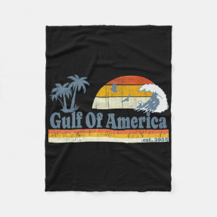 Graphic Retro Gulf of US America Vergessen Sie nie Fleecedecke