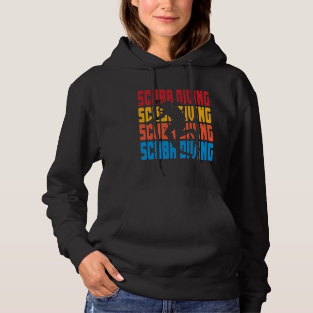 Graphic Retro Vintage Scuba Diving Hoodie (Vorderseite)