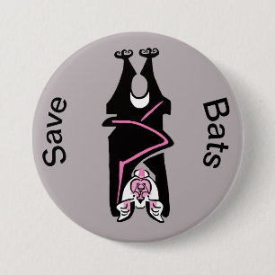 Graphic Rett BATS - Gefährdete Tiere - Wildtiere Button
