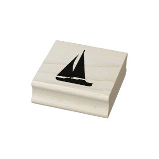 Graphic Sailboat 2 Zoll Gummi-Briefmarke Gummistempel