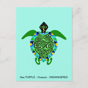 Graphic Sea TURTLE - Gefährdete Tiere - Wildtiere Postkarte