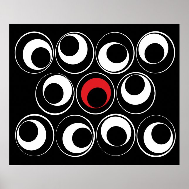 Graphic Spheres in Red Poster (Vorne)