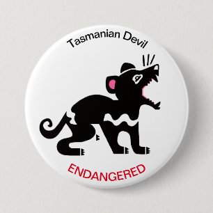 Graphic TASMANIAN DEVIL -Gefährdete Tierart - Natu Button