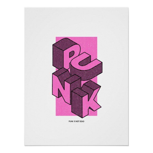 Graphic Tee Design | 3D Block Letters Typography Poster (Vorderseite)