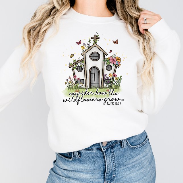 Graphic Tee Pour Femmes Sweatshirt Chrétien Floral (Créateur téléchargé)
