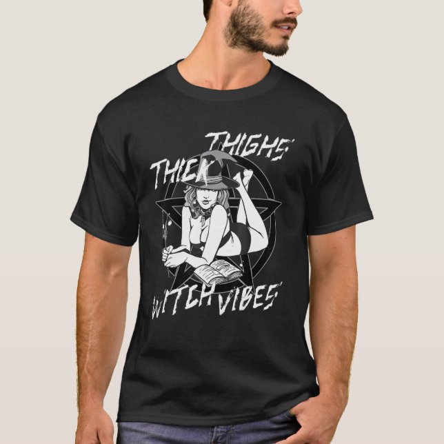 Graphic Thick Oberschenkel Hexen Halloween Women G T-Shirt (Vorderseite)