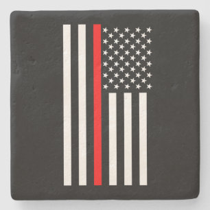 Graphic Thin Red Line Display US Flag on a Steinuntersetzer