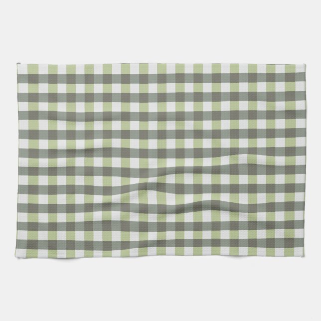 Graphic Tiled Green Gray Handtuch (Horizontal)