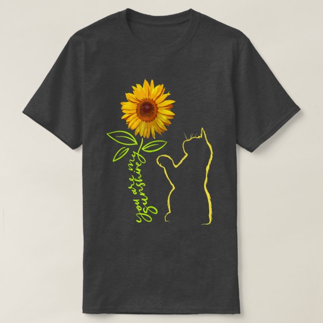 Graphic Tshirts, Cat Sunflower T, Cat Sunshin T-Shirt (Design vorne)
