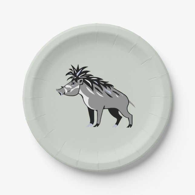 Graphic - WARTY PIG - Warthog - Wildlife - Nature Pappteller (Vorderseite)