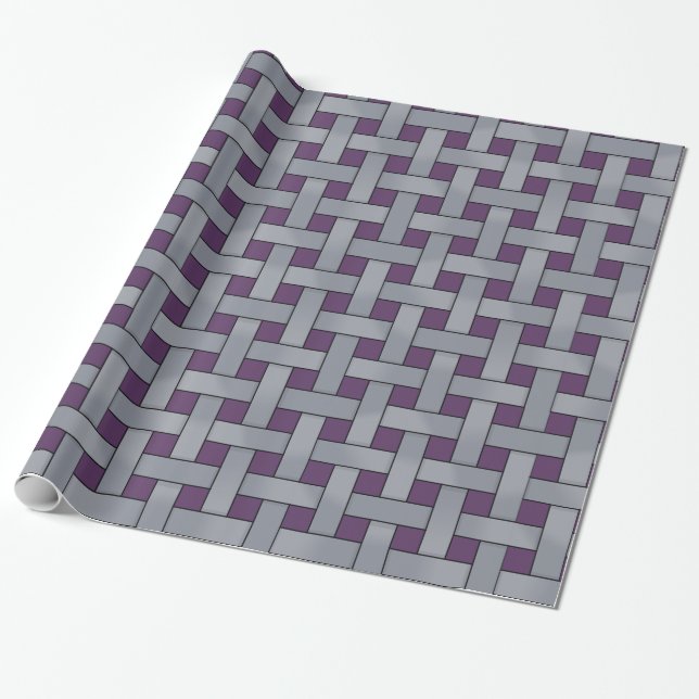 Graphic Woven Silver on Custom Lila Color Geschenkpapier (Ungerollt)
