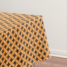 Graphic Woven Yellow Rattan auf Custom Brown Tischdecke