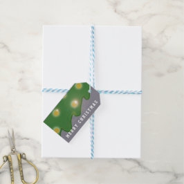 Graphical Green Christmas Tree beliebiger Text Geschenkanhänger