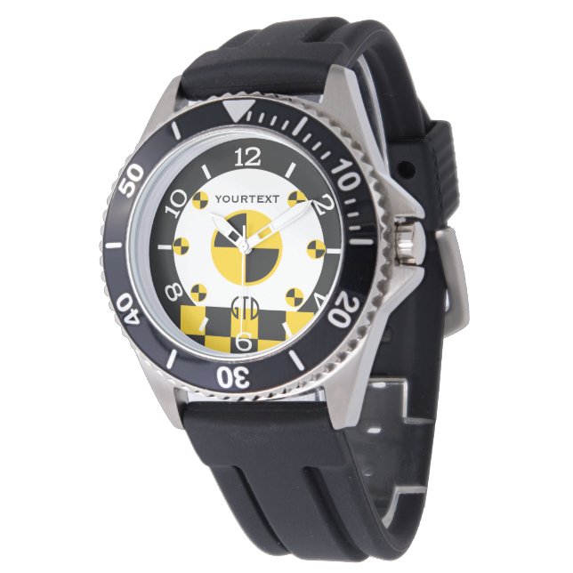Graphics für personalisierte Crash-Testmarkierunge Armbanduhr (Schrägansicht)