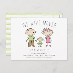 Graphique à bâtons mignons Faire-part de déplaceme