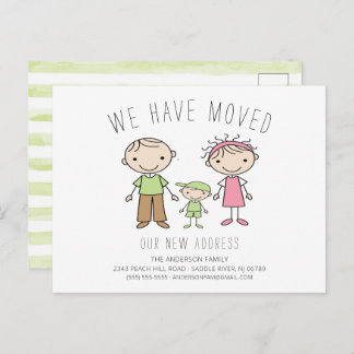 Graphique à bâtons mignons Faire-part de déplaceme