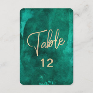 Graphique de numéro de table à l'aquarelle vert ém