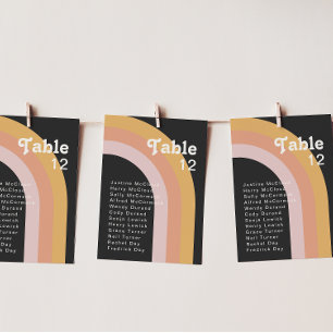 Graphique de numéro de table Rainbow Dark des anné