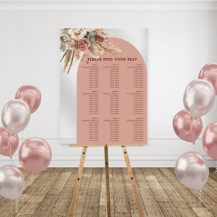 Graphique de placement de mariage à herbe de pampa