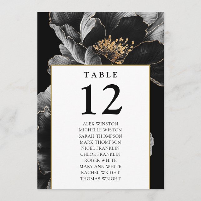 Graphique de Siège de Numéro de Table Floral Moder (Devant)