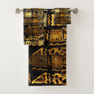 Graphique En Or De Tissu De Boue Tribale Africaine