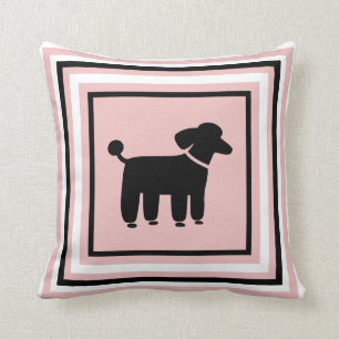 Graphisme de caniche noir - Coussin décoratif de 