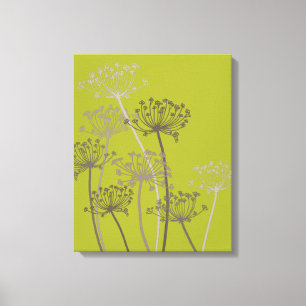 Graphisme moderne fleurs cervil imprimé en toile v