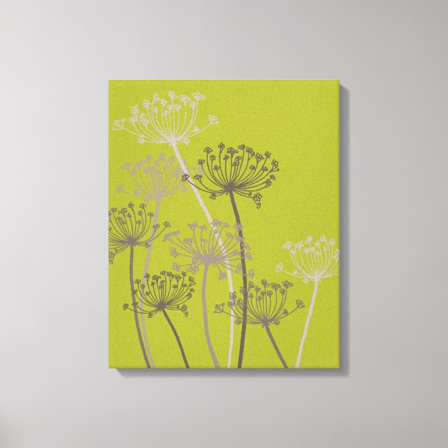 Graphisme moderne fleurs cervil imprimé en toile v (Recto)