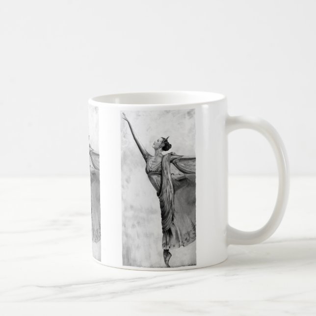 Graphite Ballerina Dancer Ballet Kaffeetasse (Rechts)