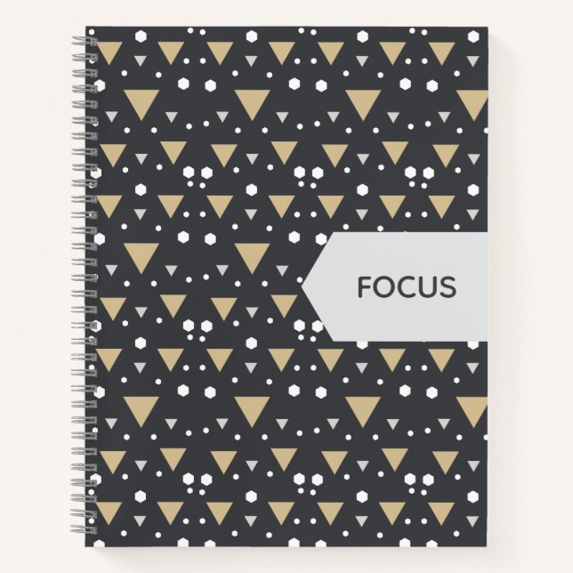 Graphite Geometry Luxe Tie Notizbuch (Vorderseite)