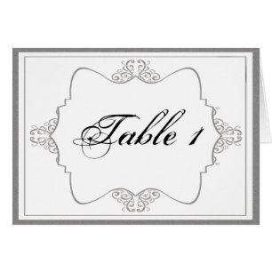 Graphite Gray Filigree Posh Wedding Tischnummer
