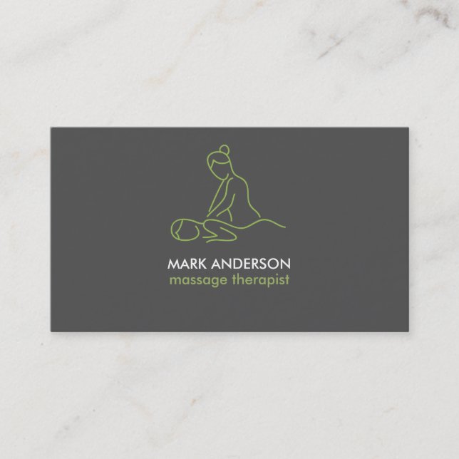 Graphite Gray Massage Therapie Masseuse Wellness-C Visitenkarte (Vorderseite)